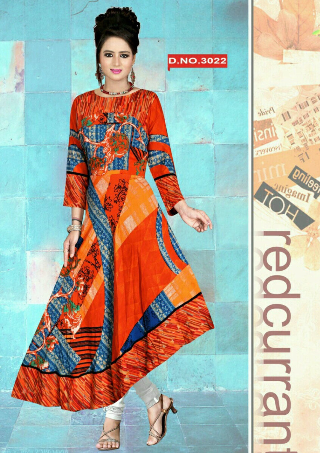 Rayon A-Line Designer Printed Kurta