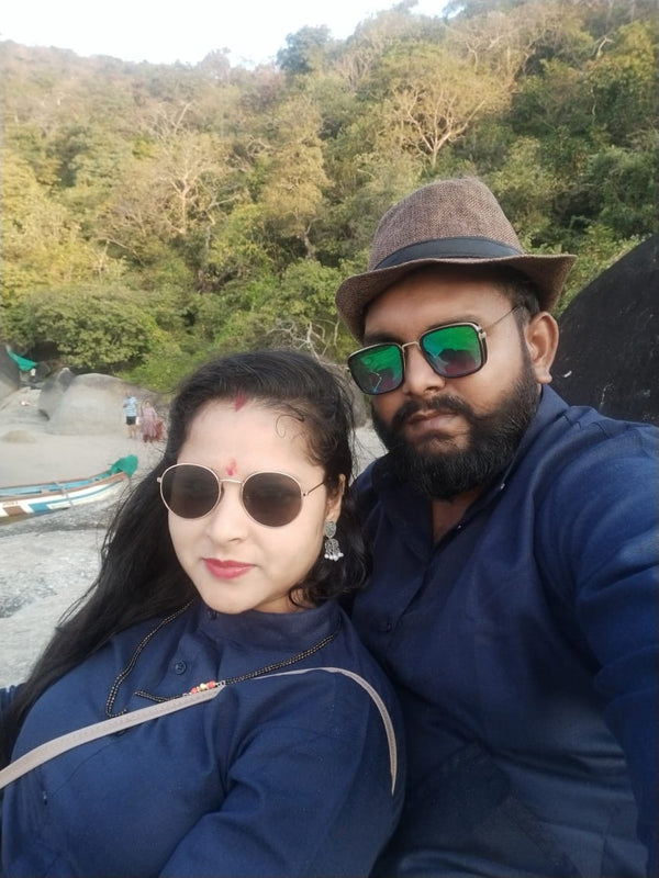 Happy customer couple