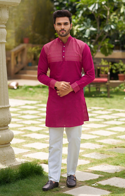 Rose Rani Couple set Matching Dress Silk Saree and Kurta
