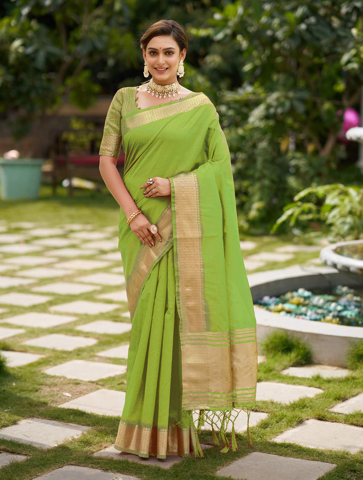Princy Mehndi Green Couple Dress Silk Saree & Kurta