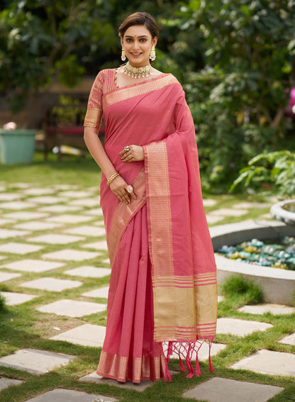 Princy Pink Couple Dress Silk Saree & Kurta