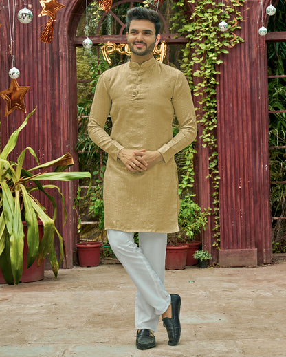 Traditional Bansri Yellow Men Kurta