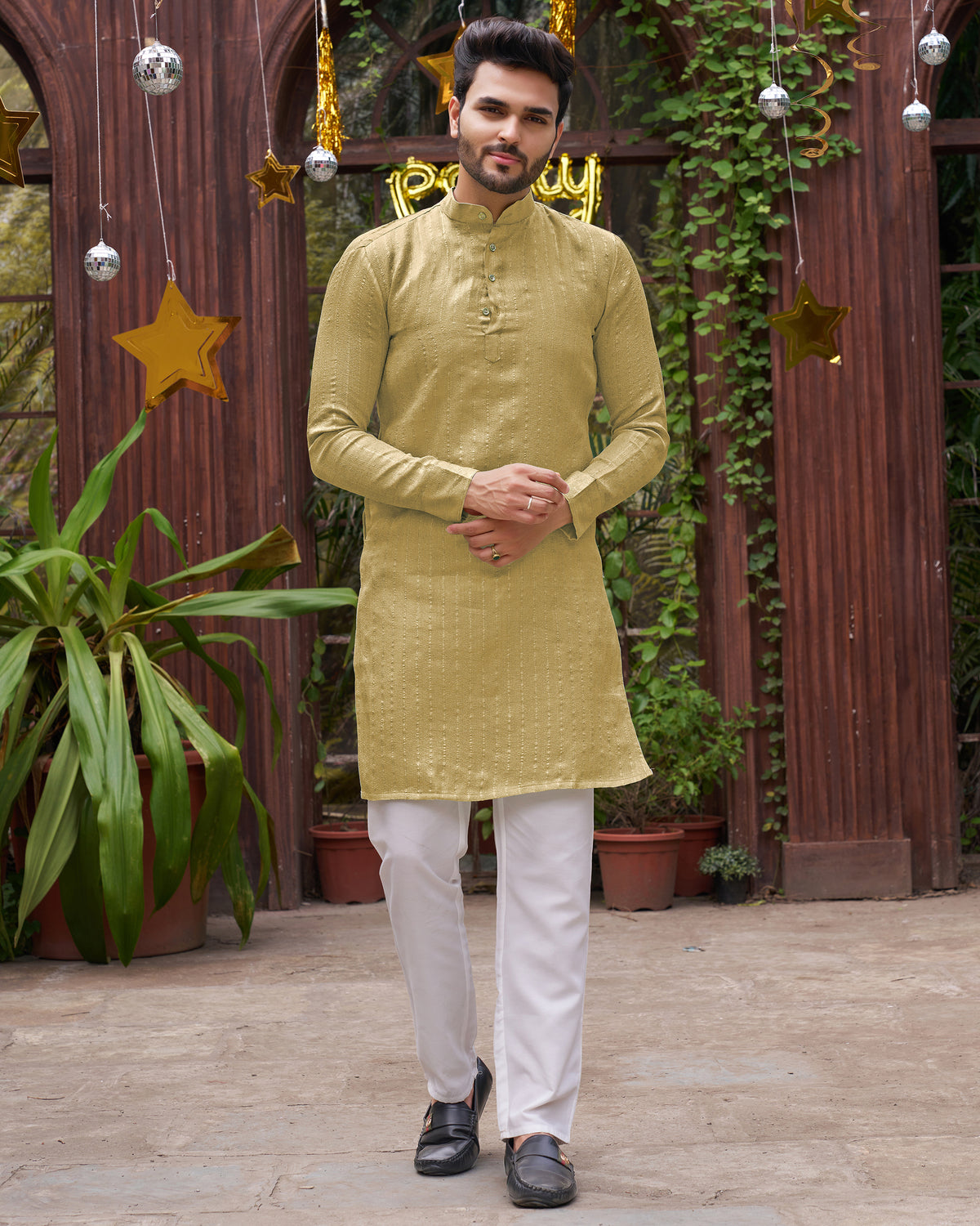 Traditional Bansri Yellow Men Kurta