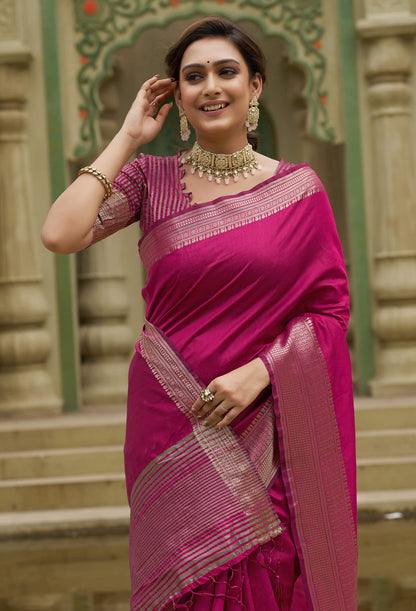 Rose Rani Couple set Matching Dress Silk Saree and Kurta
