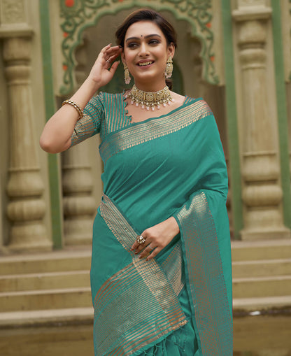 Rose Rama Couple set Matching Dress Silk Saree and Kurta