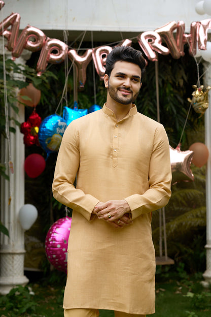 Linen Cotton Kurti and Kurta Couple Combo