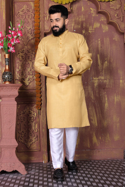 Linen Cotton Kurti and Kurta Couple Combo