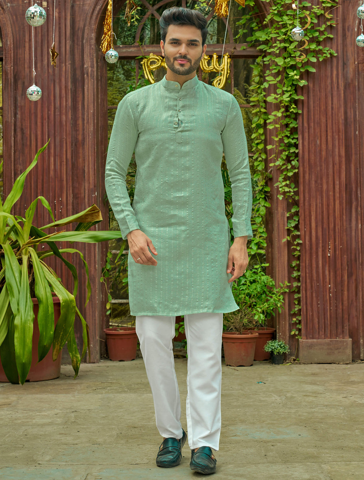 Traditional  Pista Men Kurta
