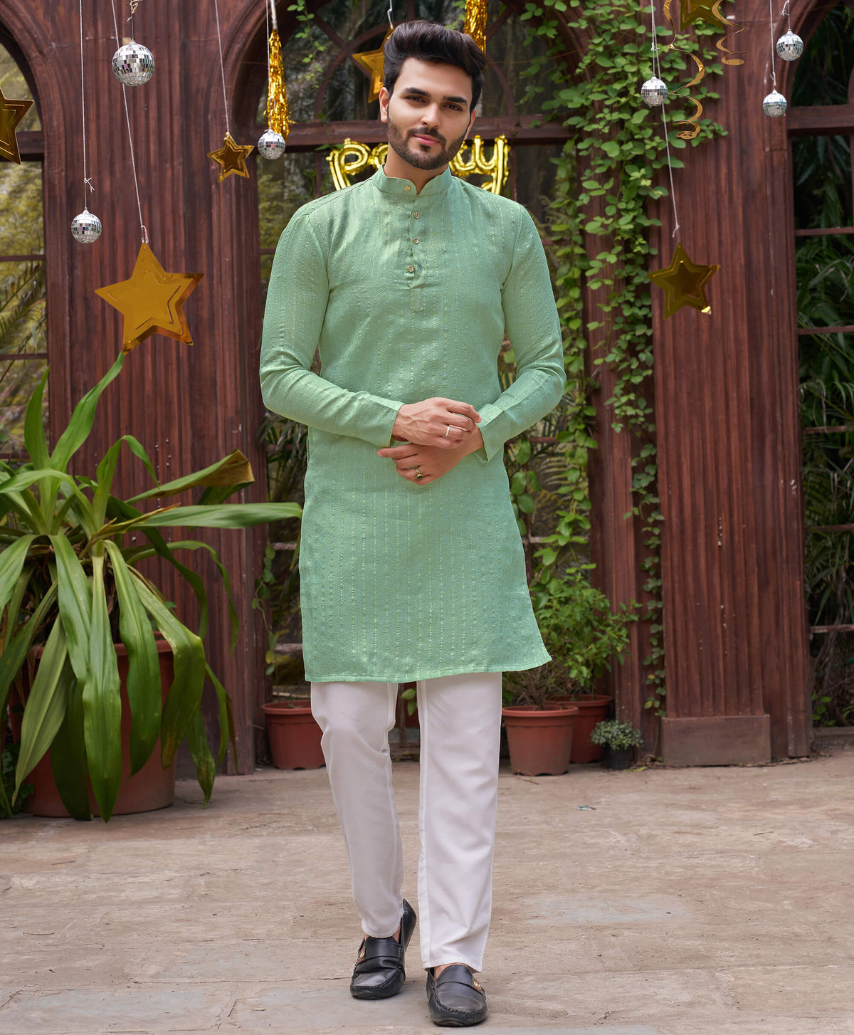 Traditional  Pista Men Kurta