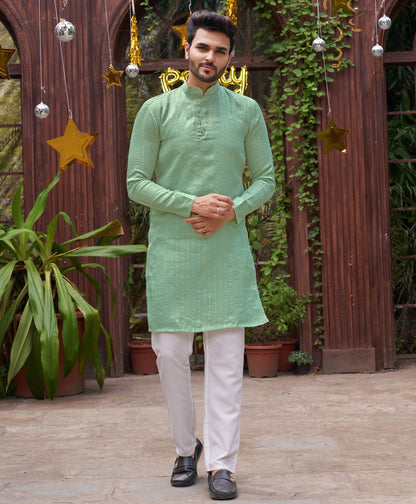 Traditional  Pista Men Kurta