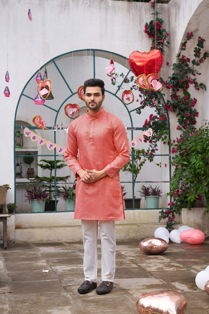 Traditional  Pink Men Kurta