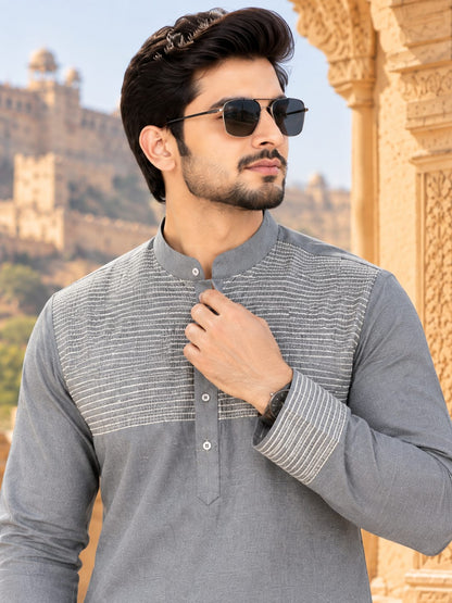 Traditional Grey Men Kurta