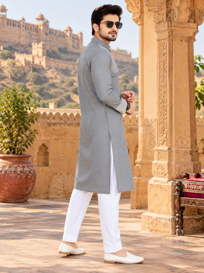 Traditional Grey Men Kurta