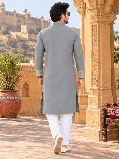 Traditional Grey Men Kurta