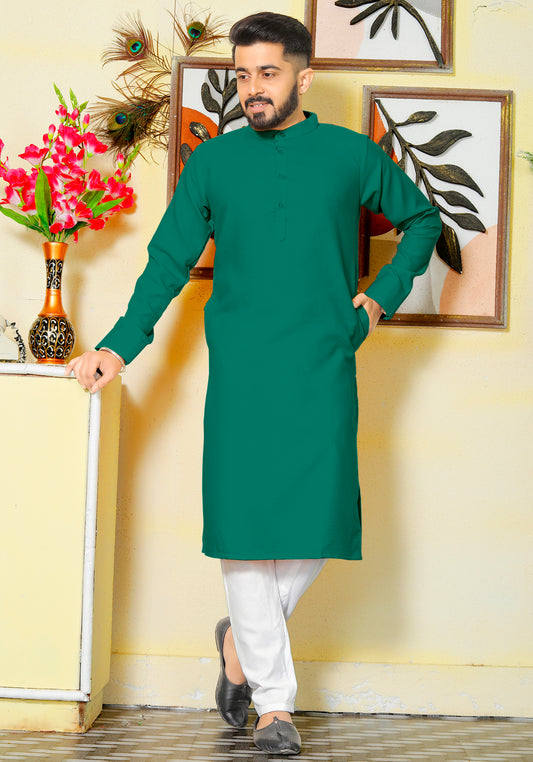 Gallant Rama Cotton Dobby Slim Fit Long Kurta