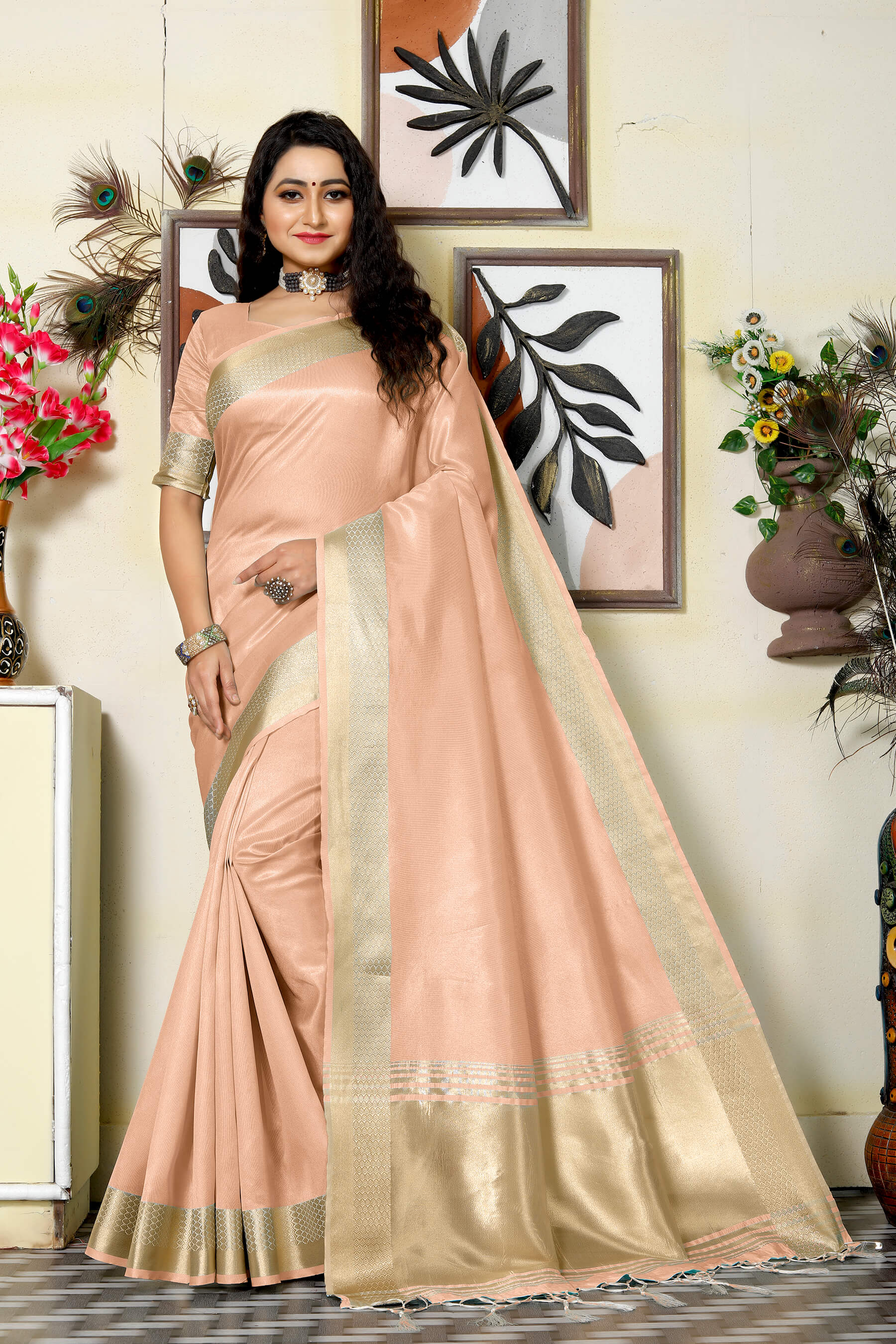 Sweety Pink Couple Dress Silk Saree & Kurta