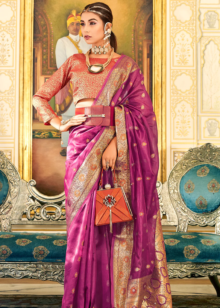Banarasi Silk Saree With Brocade Blouse