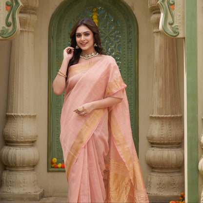 Jenika Pink Silk Saree