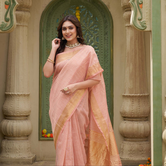 Jenika Pink Silk Saree