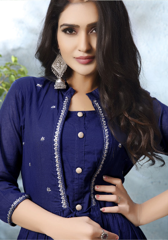 Designer kurti with Stylish Shrug