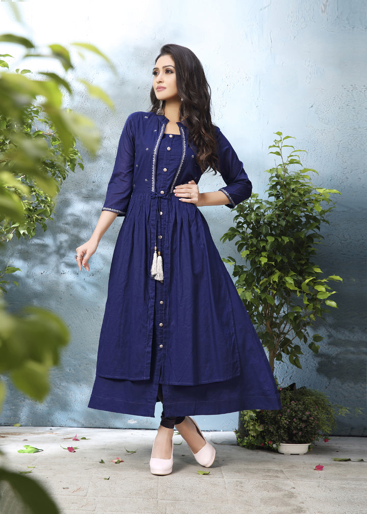 Designer kurti with Stylish Shrug