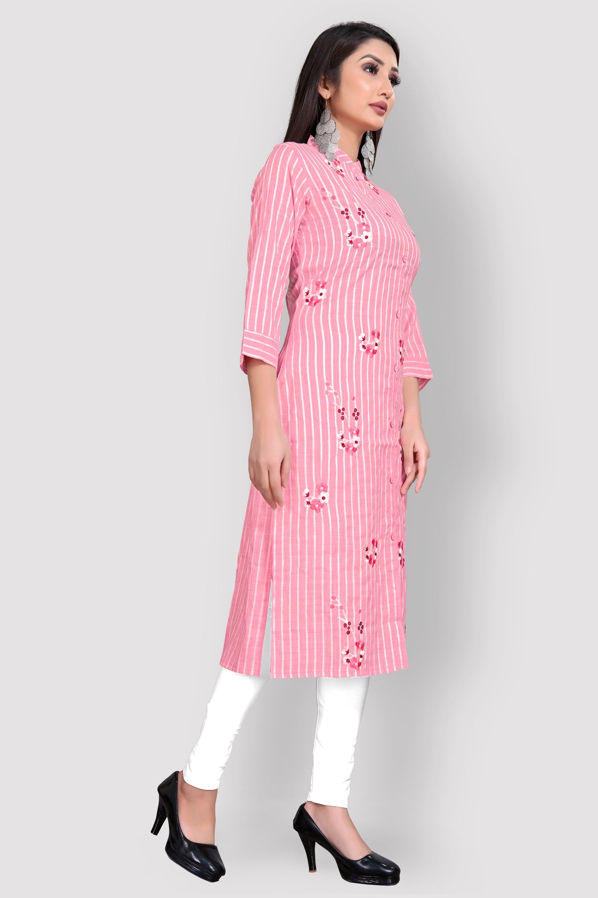 Buy Front slit cotton Kurta with Embroidery work