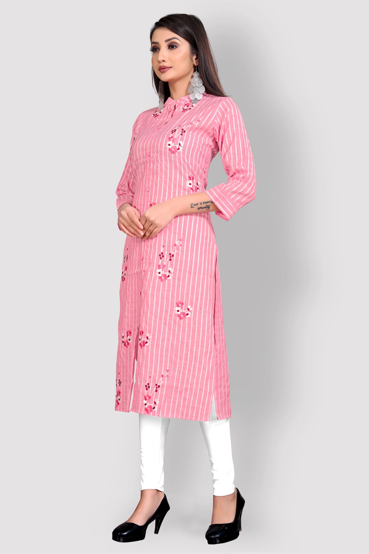 Buy Front slit cotton Kurta with Embroidery work