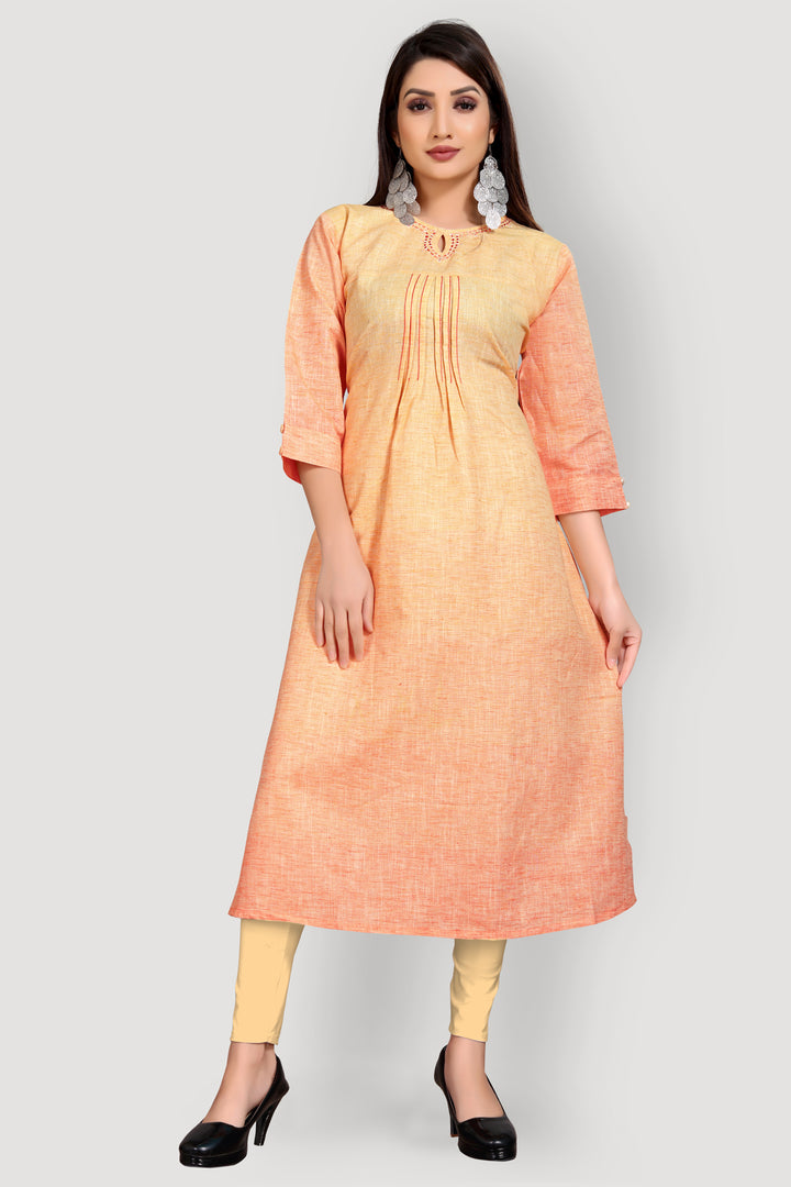 Buy A-Line Cotton Kurta with handwork