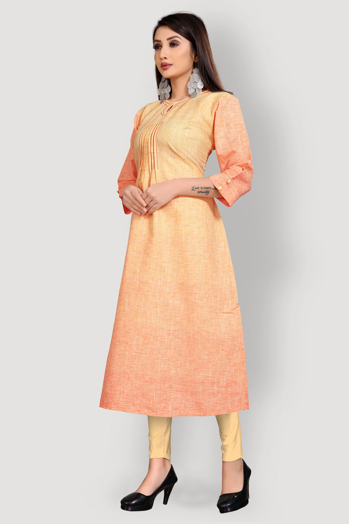 Buy A-Line Cotton Kurta with handwork