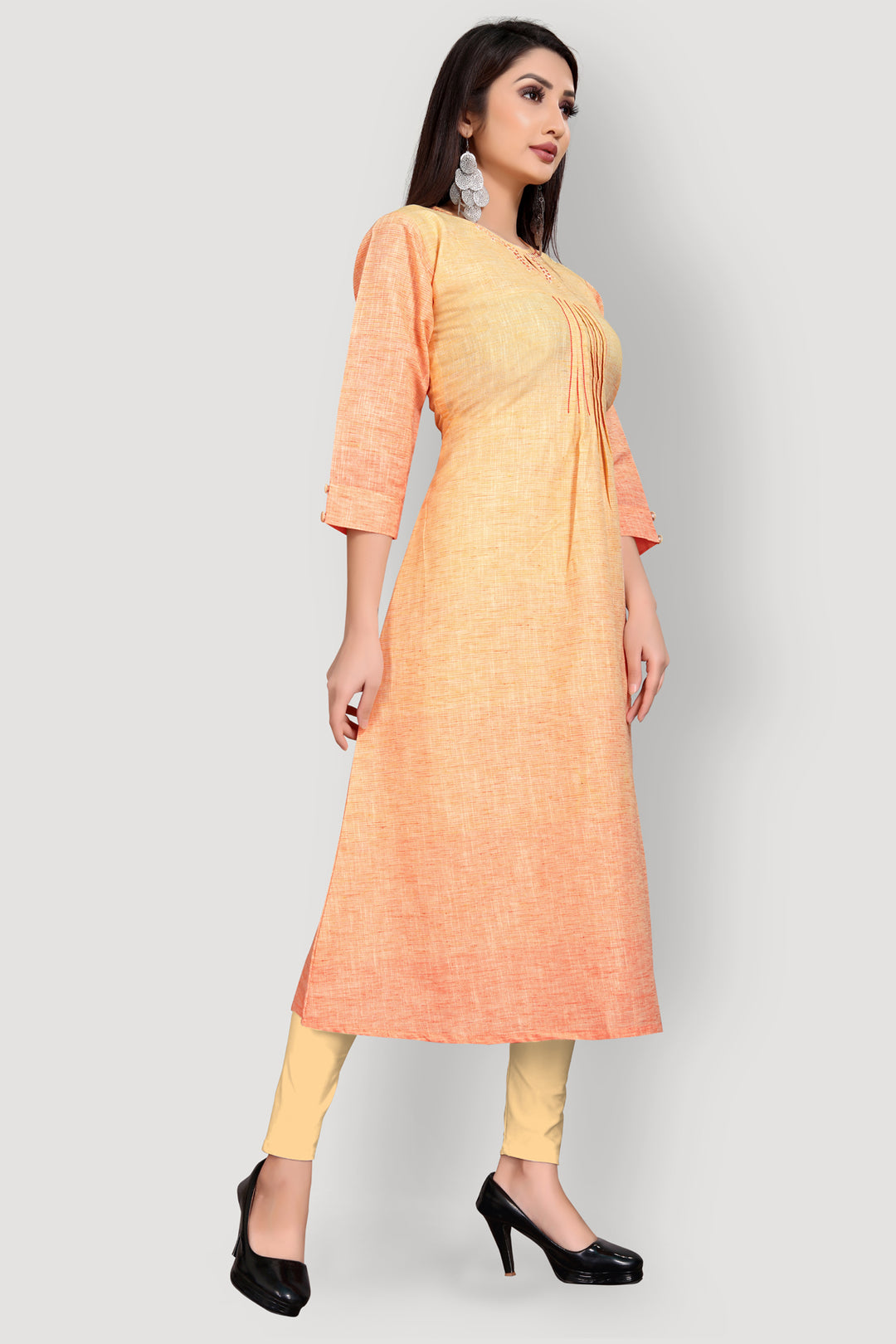 Buy A-Line Cotton Kurta with handwork