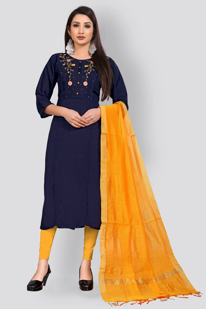 Buy Designer kurti with silk Dupatta