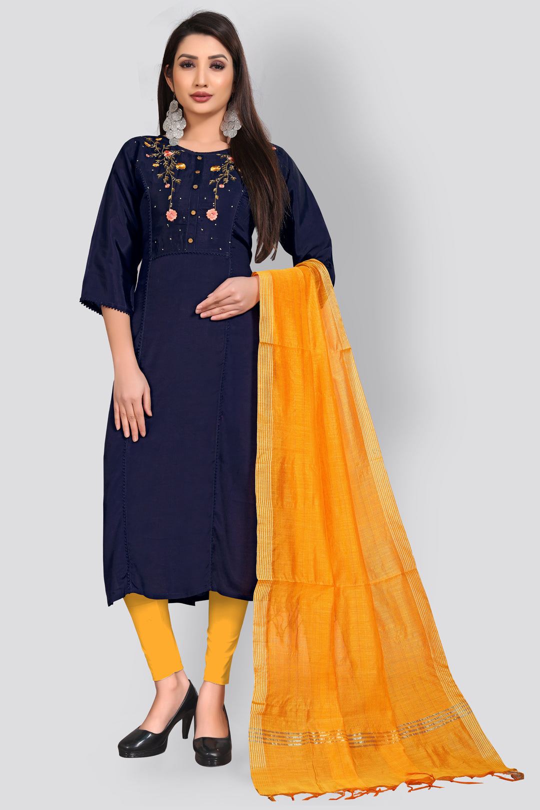 Buy Designer kurti with silk Dupatta