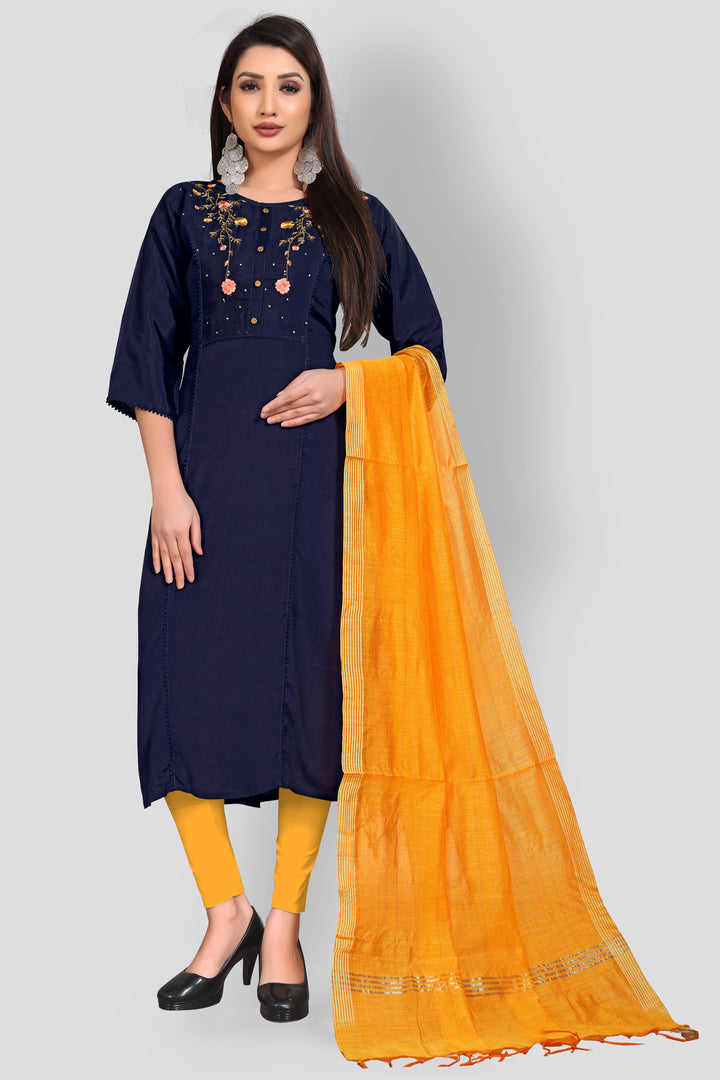 Buy Designer kurti with silk Dupatta