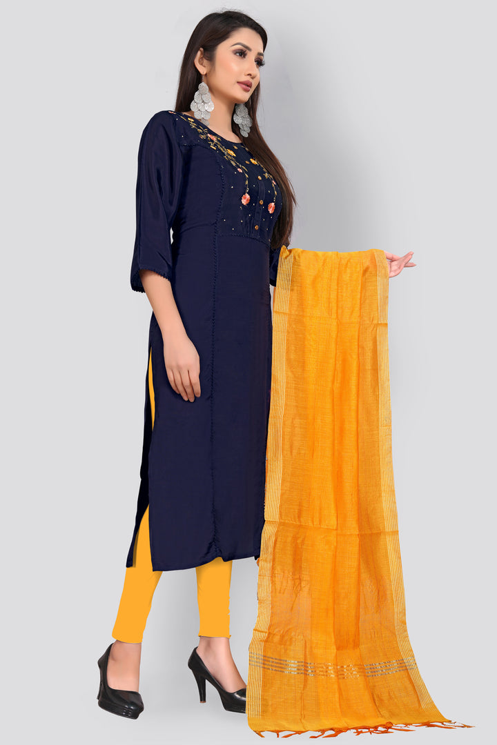 Buy Designer kurti with silk Dupatta