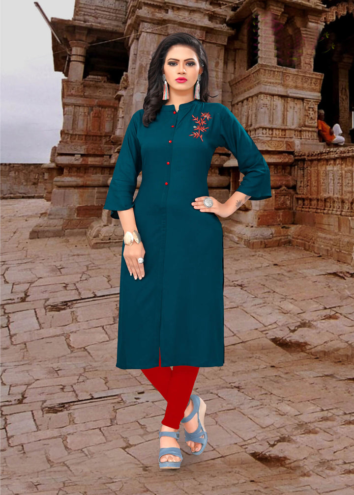Stylish Designer AF Blue Kurti with Stylish Handwork