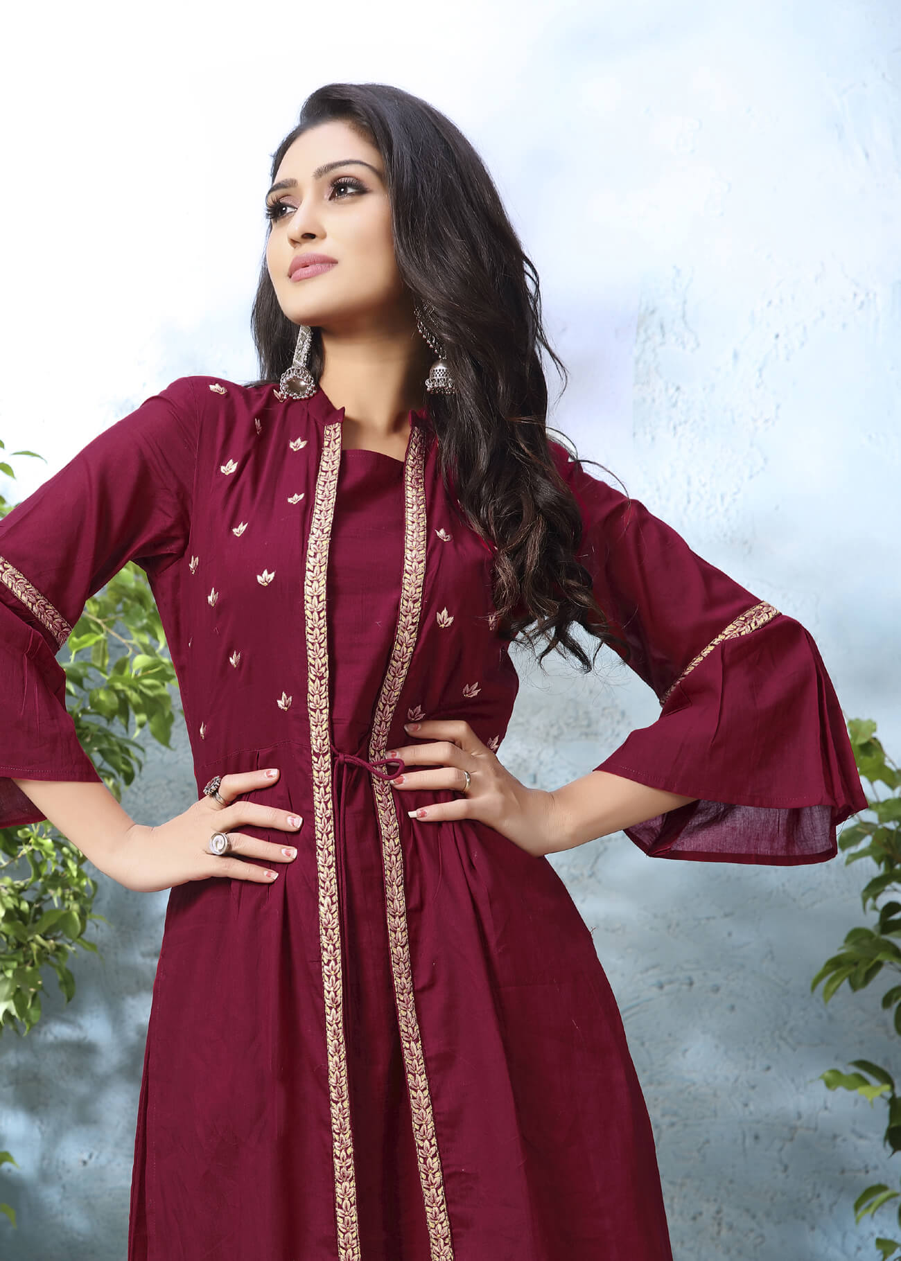 Latest #Long #Net #Shrug Design | #Kurti With Long Shrug Design | #Silk  Kurti With Net Shrug | Shrug for dresses, Lace dress design, Party wear  dresses