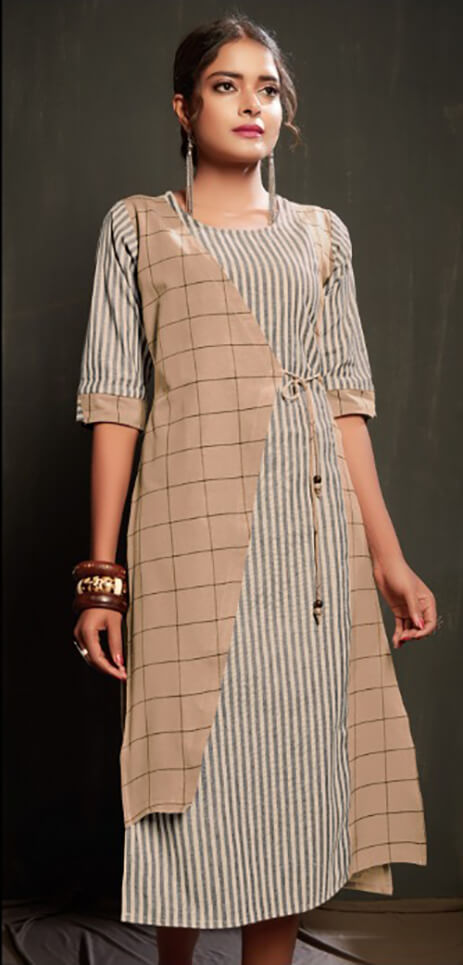 Designer Cotton cream Kurti