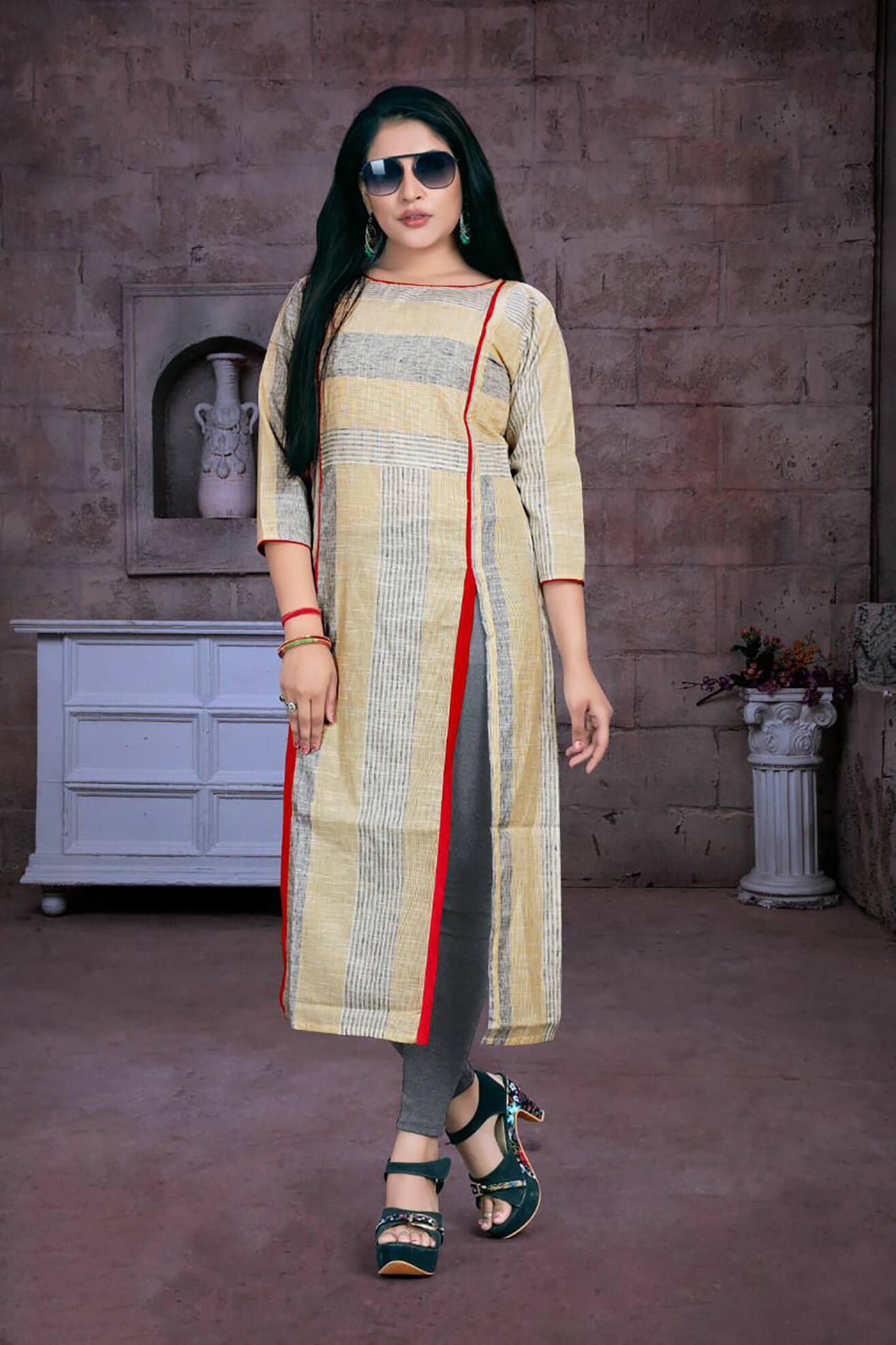 Buy Cotton front slit Kurta