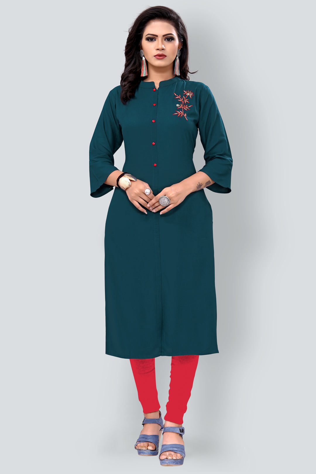 Stylish Designer AF Blue Kurti with Stylish Handwork