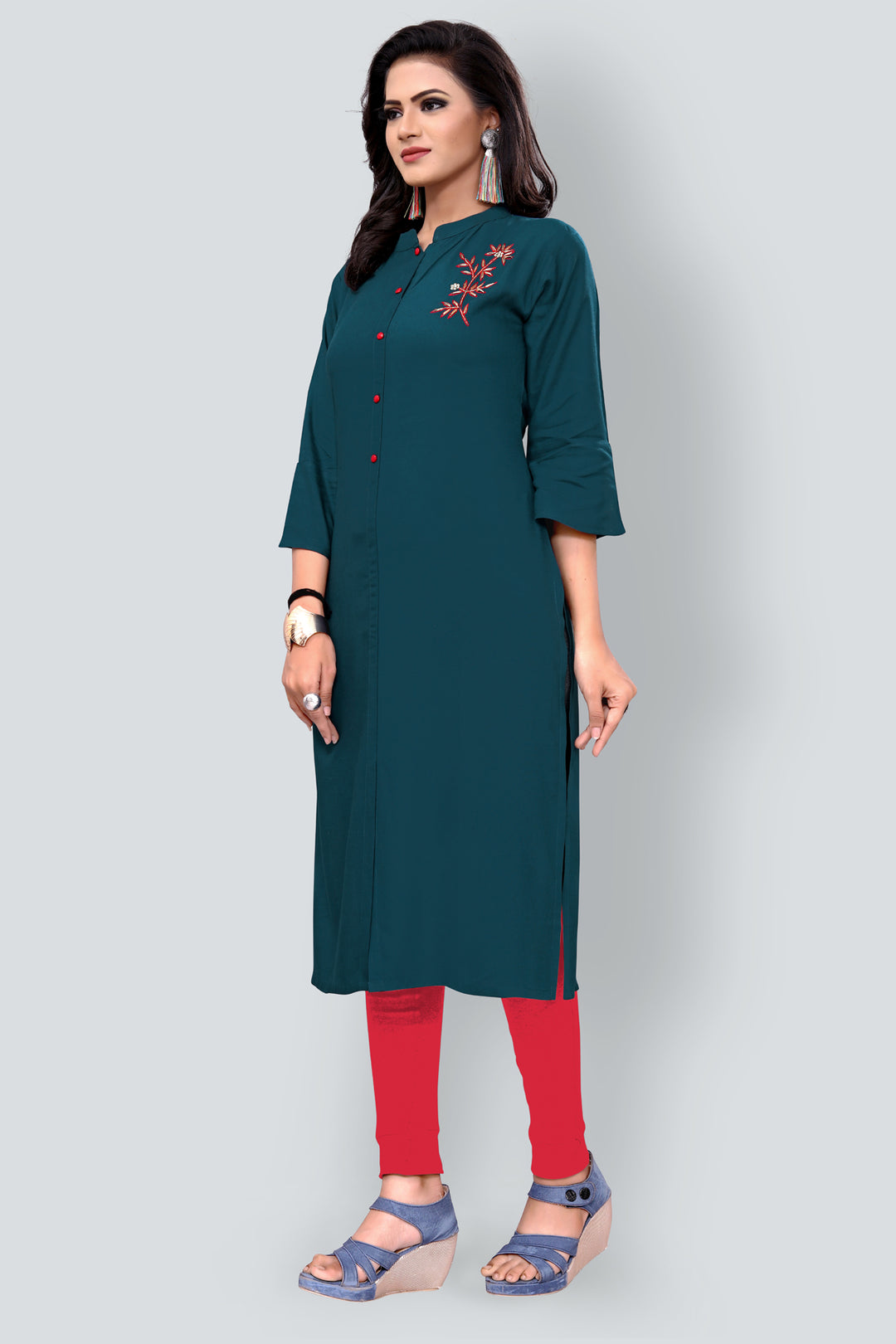 Stylish Designer AF Blue Kurti with Stylish Handwork