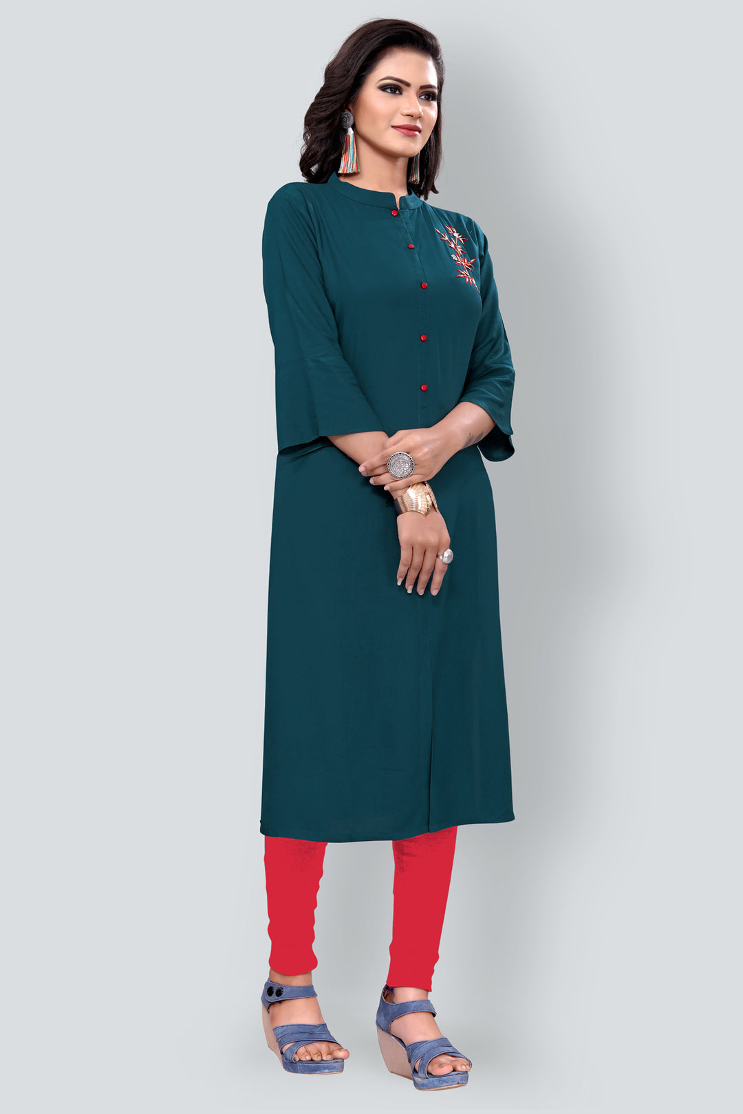 Stylish Designer AF Blue Kurti with Stylish Handwork