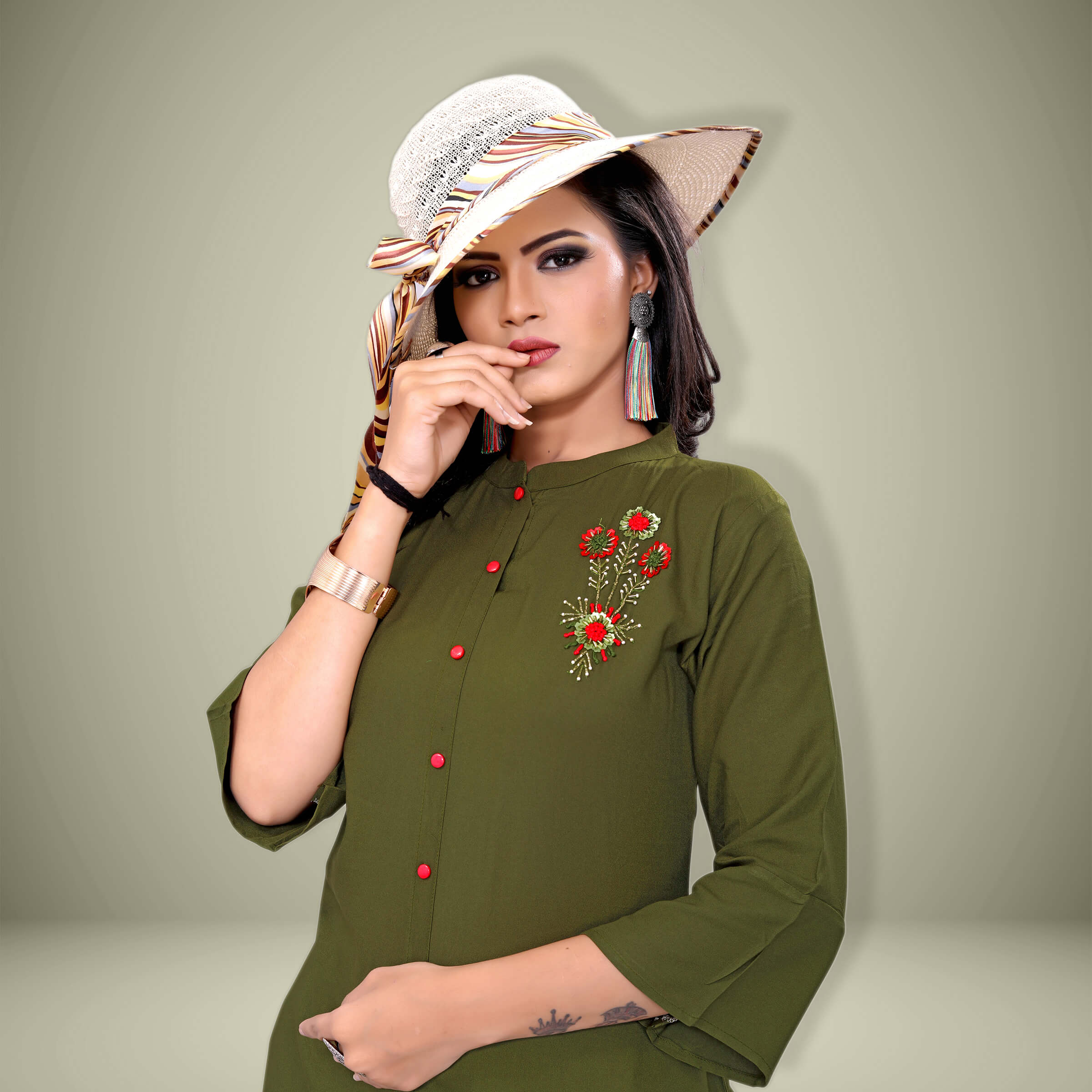 Buy Jhalak_3_Olive Green