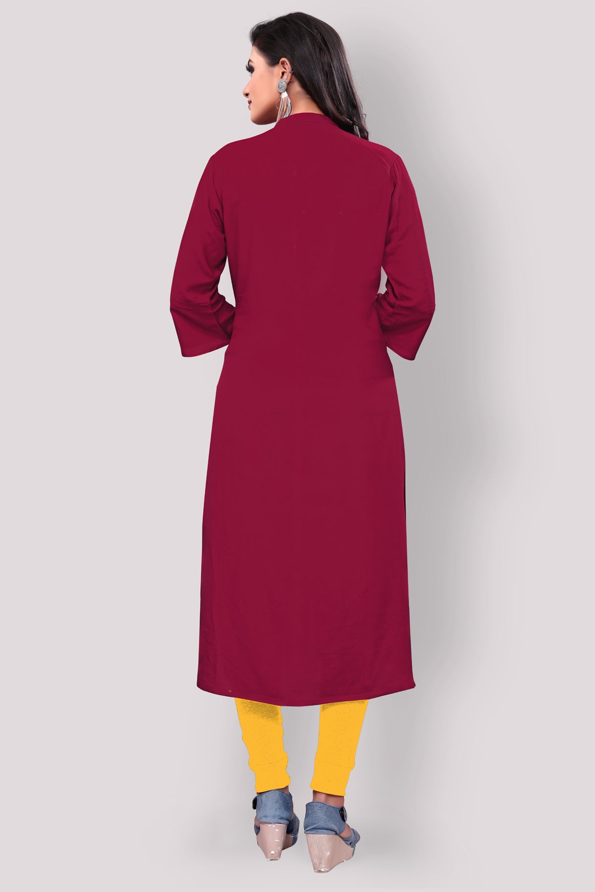 Buy Designer Purple kurti with stylish handwork