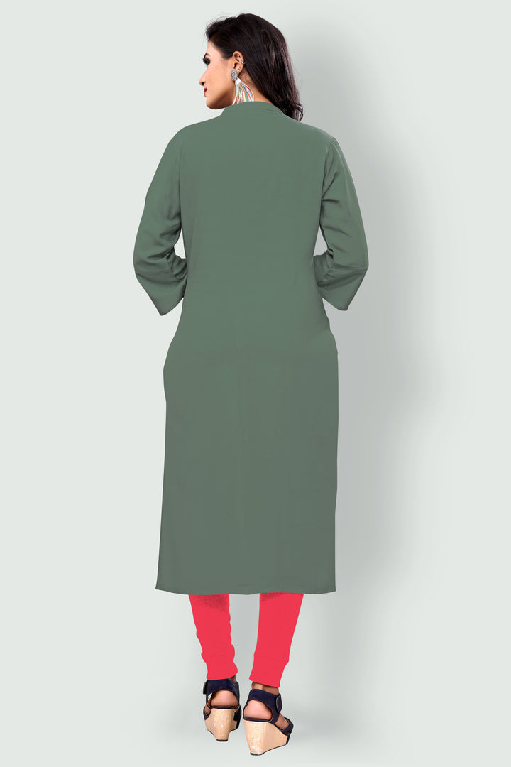 Designer Grey kurti with stylish handwork