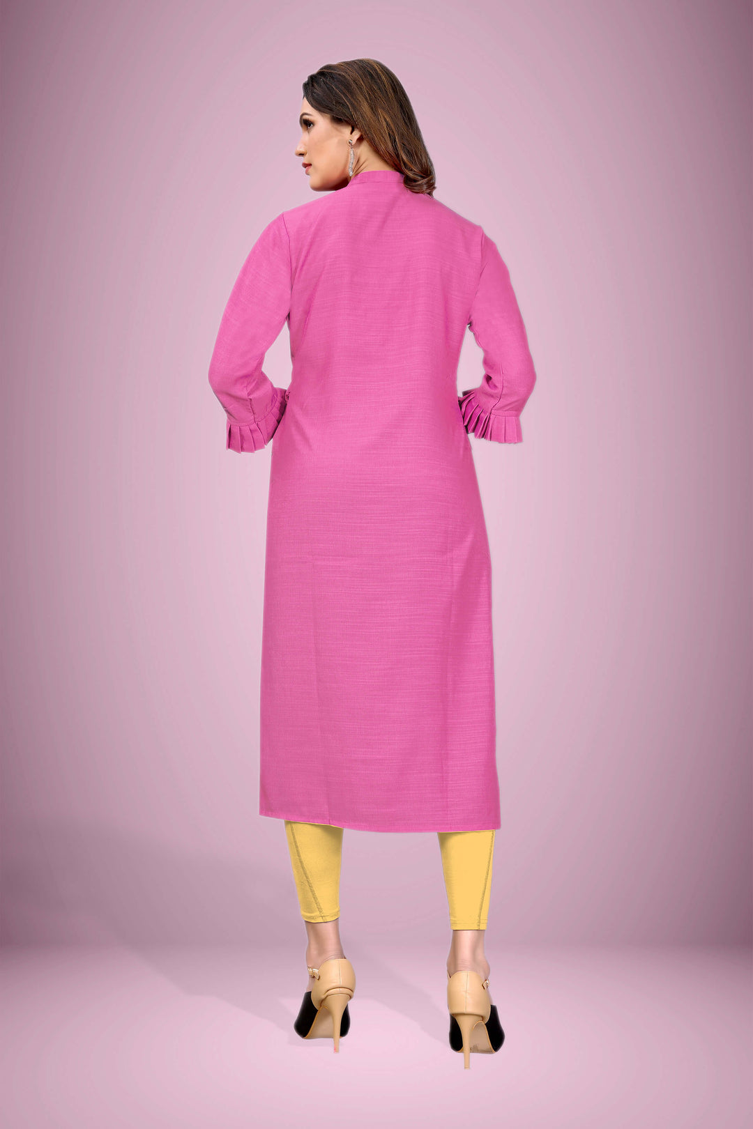Buy Purple Silk kurti with stylish handwork