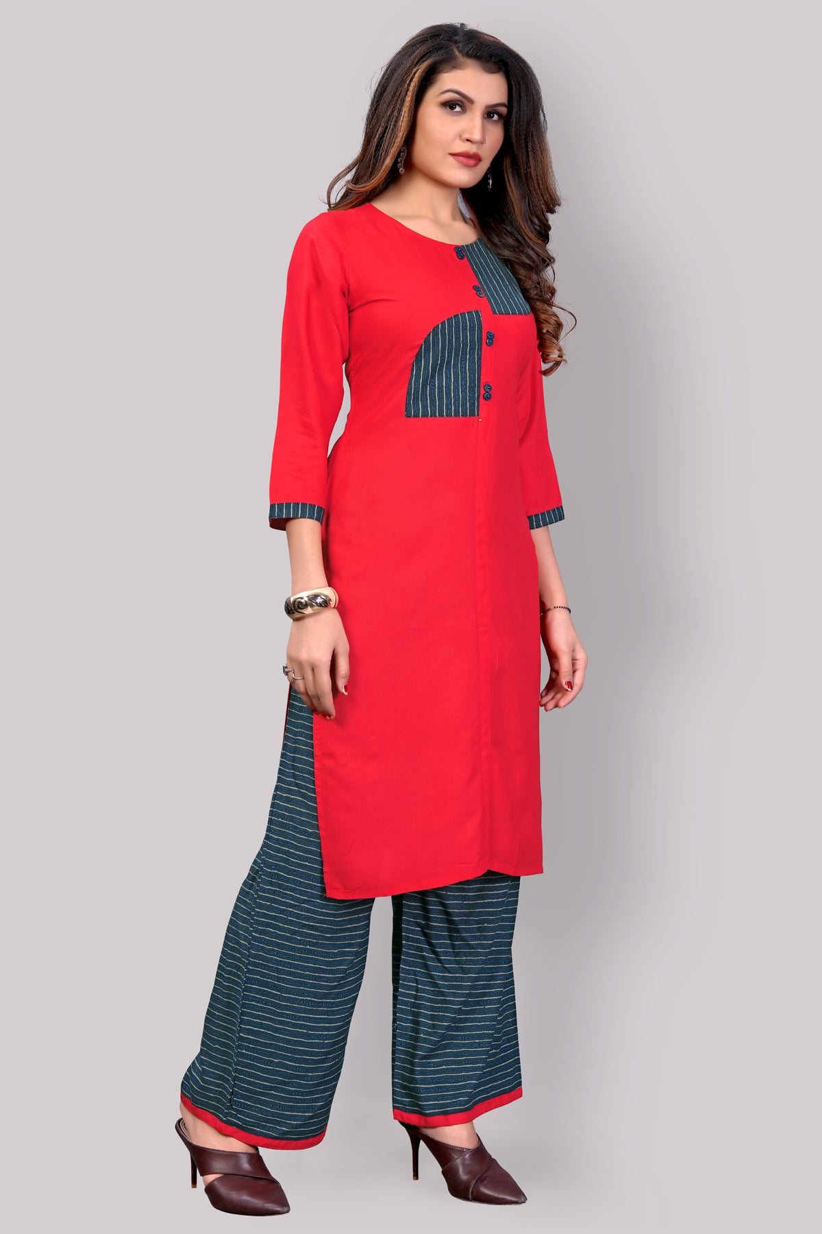 Buy Rayon Kurta With Plazzo set