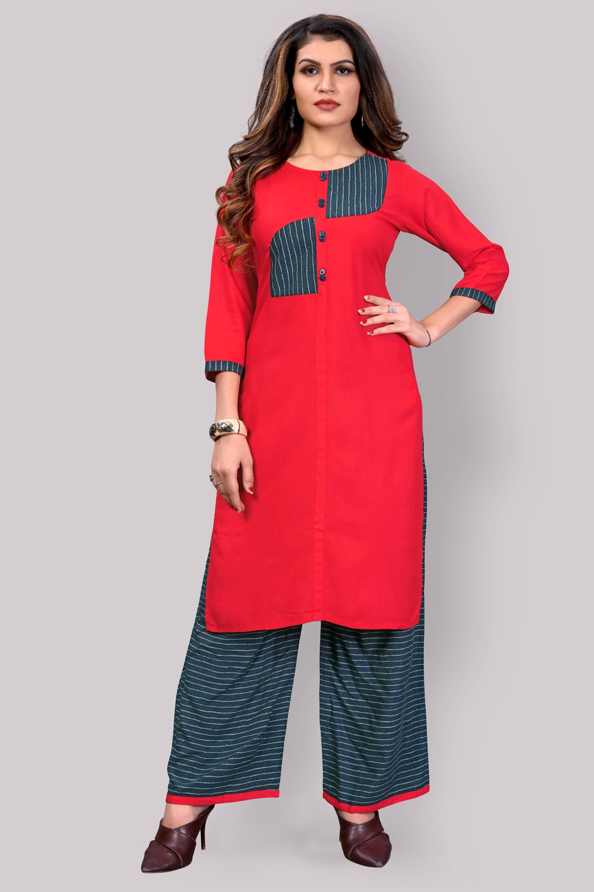 Buy Rayon Kurta With Plazzo set