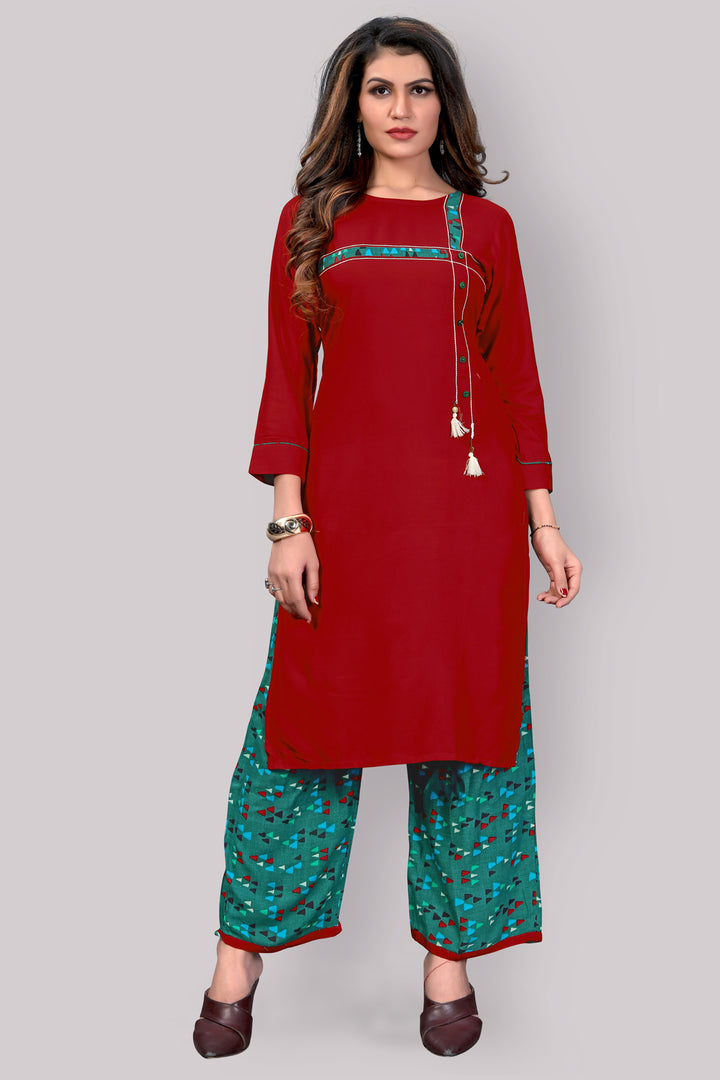 Buy Rayon Kurta With Plazzo set