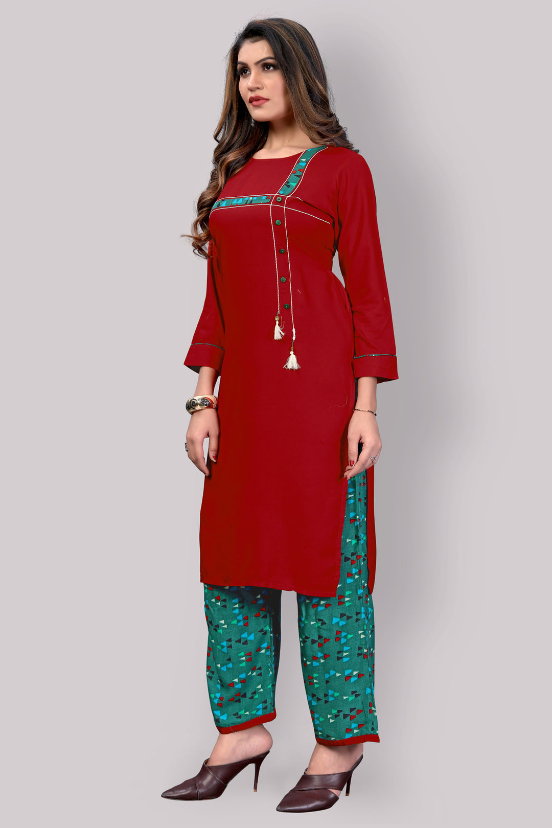 Buy Rayon Kurta With Plazzo set