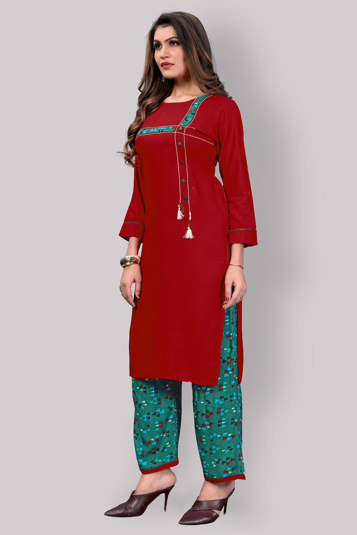 Buy Rayon Kurta With Plazzo set